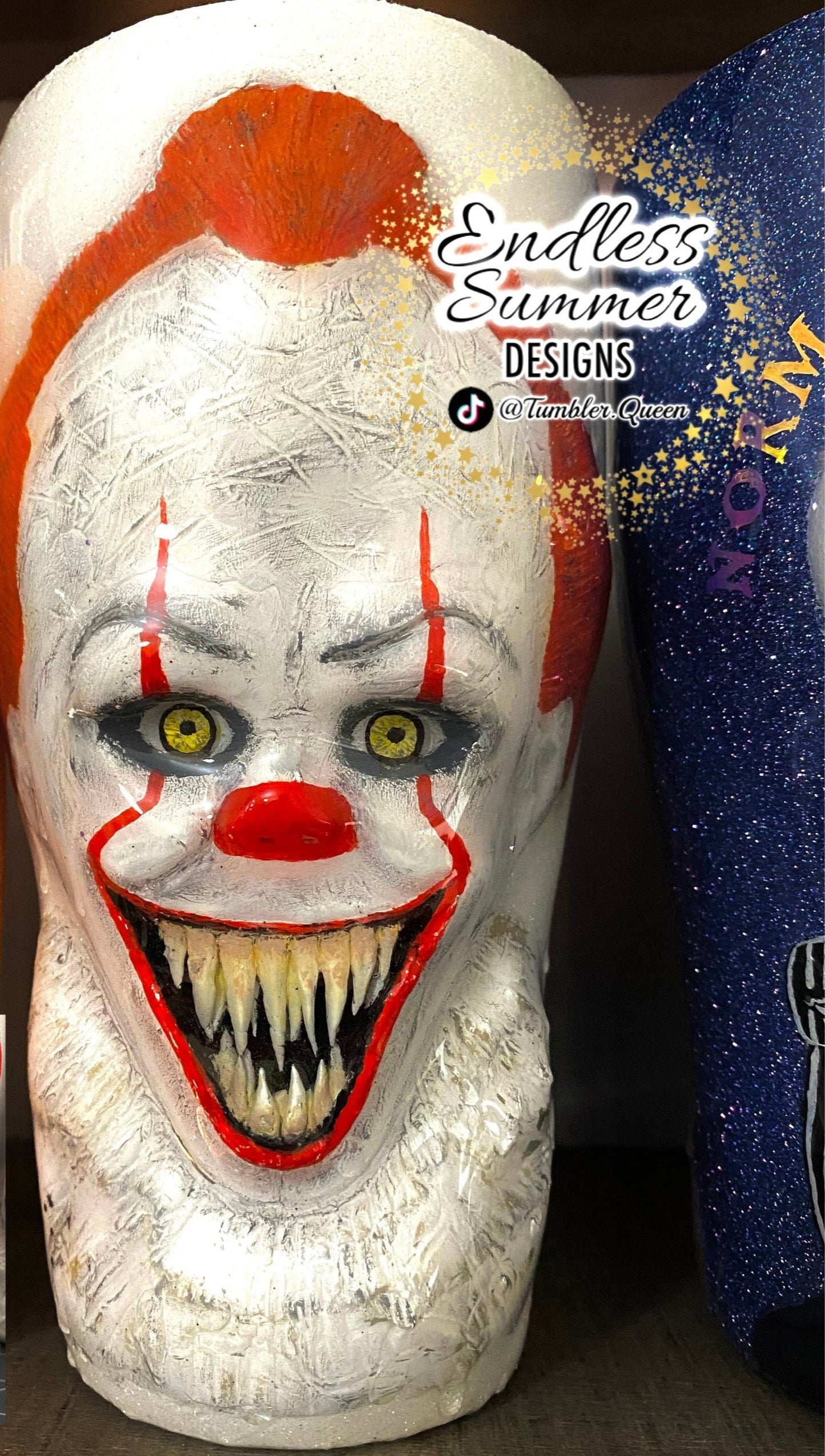 Scary Clown - 30oz 3-D Hand sculpted Tumbler