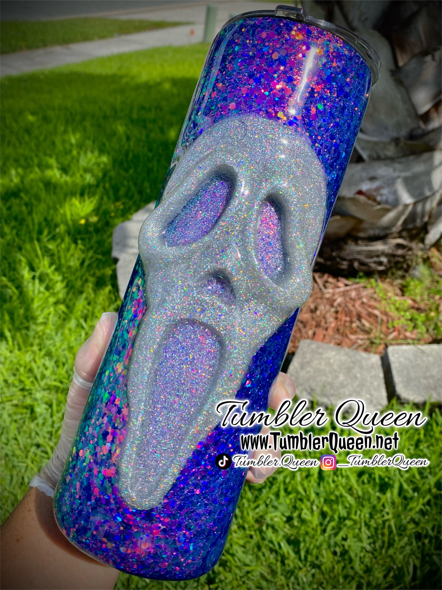 Large Creepy Mask - 30oz 3-D Hand sculpted Tumbler