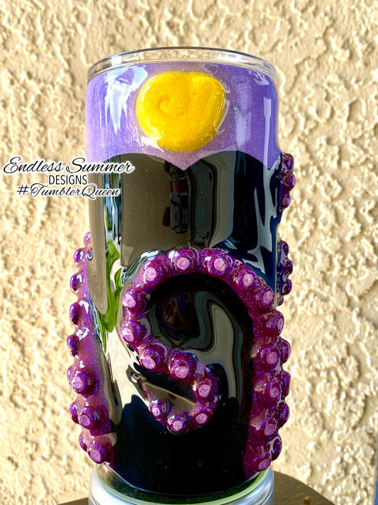Octopus- 20oz 3-D Hand sculpted URSULA Tumbler
