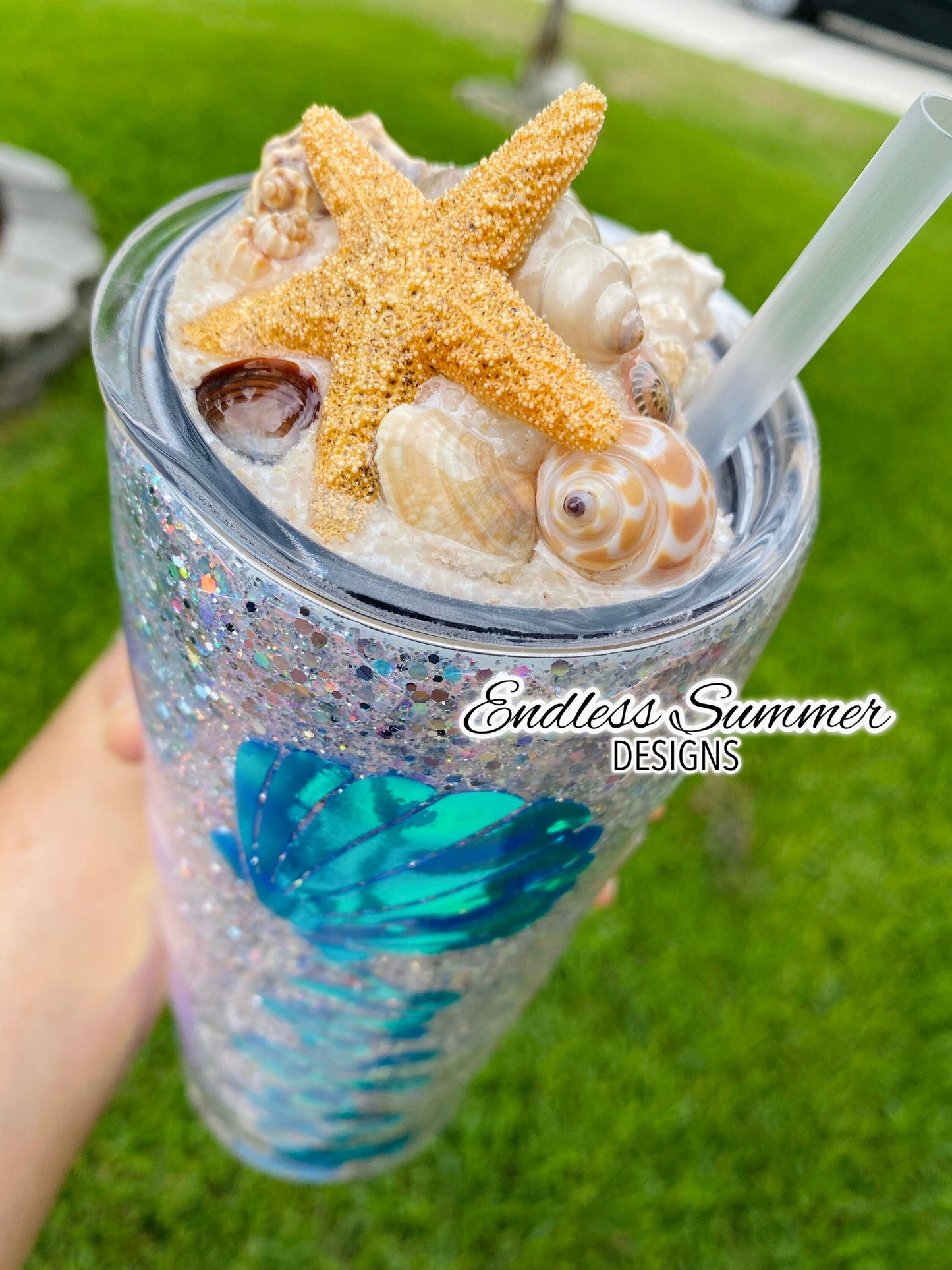 MERBABE - 30oz 3-D Mermaid Scale Handmade Tumbler