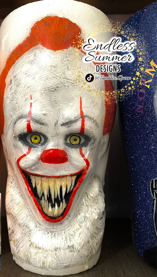 Scary Clown - 30oz 3-D Hand sculpted Tumbler