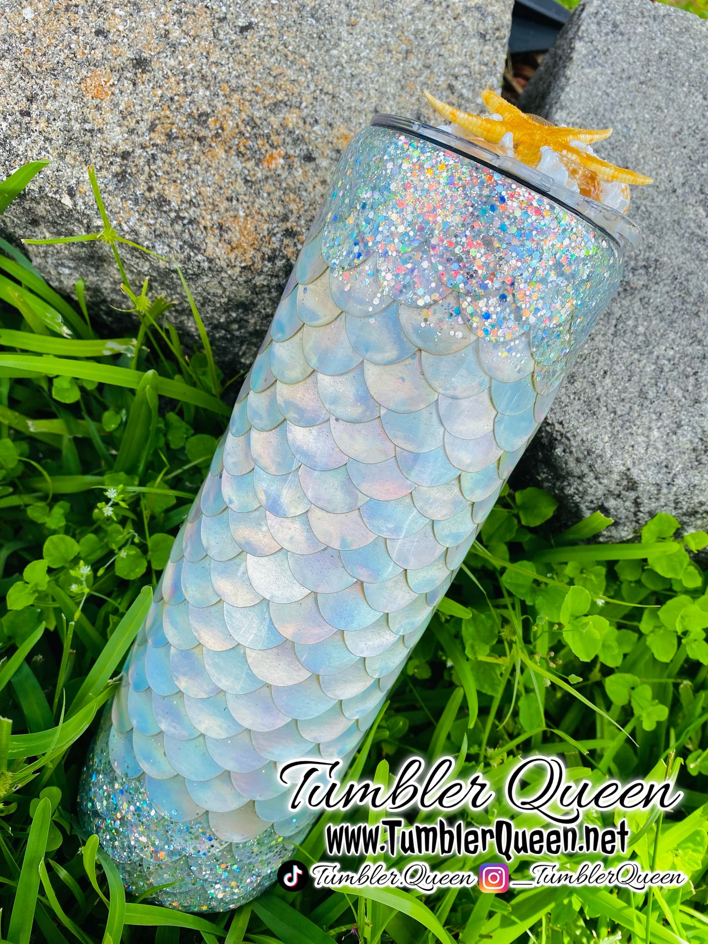 RTS MERBABE - 30oz 3-D Mermaid Scale Handmade Tumbler