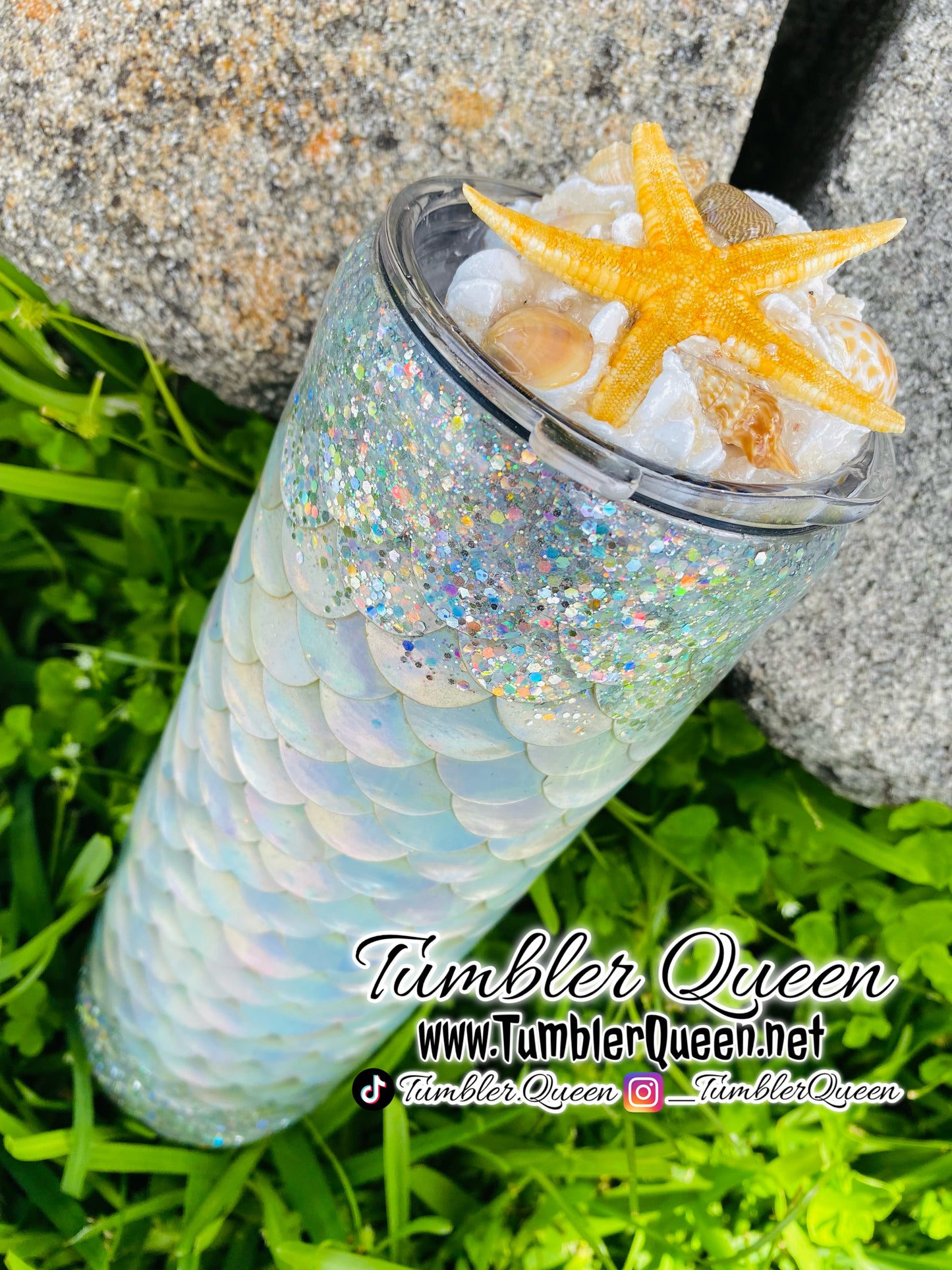 MERBABE - 30oz 3-D Mermaid Scale Handmade Tumbler